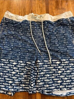 Goodfellow & Co. Men's Blue Swim Trunks Shorts Lined Sz 2X 8 1/2” Inseam (L1)